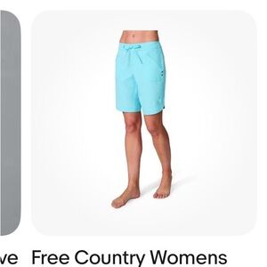 Free Country Women's Aqua Teal Drawstring Swim Shorts